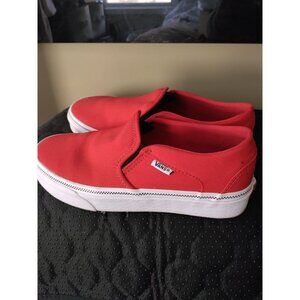 Women's Red Vans Slip Ons Size 6.5